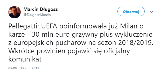 GIGANTYCZNA kara dla Milanu